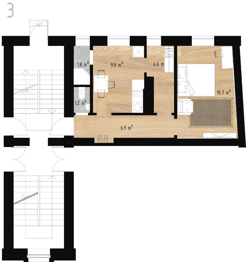 شقة Stories Writer'S Ap 40Sqm Renovated Free Parking ريغا المظهر الخارجي الصورة